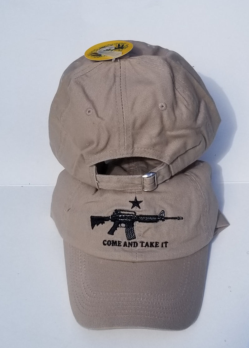 M4 Come And Take It Washed Khaki Embroidered Cap