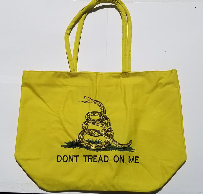 Gadsden Embroidered Large Beach Bag Includes 12"x18" Flag with Grommets