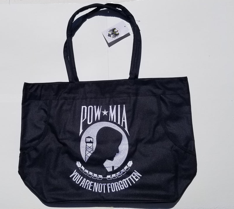 POW MIA Embroidered Large Beach Bag