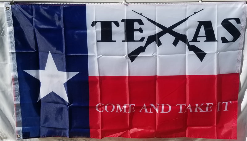 Texas Come & Take It Rifles 2nd Amendment Flag 150d Nylon Brass Grommets