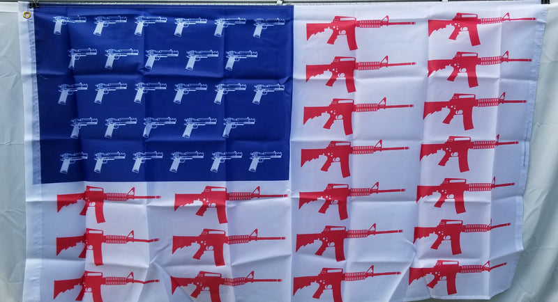 USA American Guns 3'X5' Flag ROUGH TEX® 100D NRA