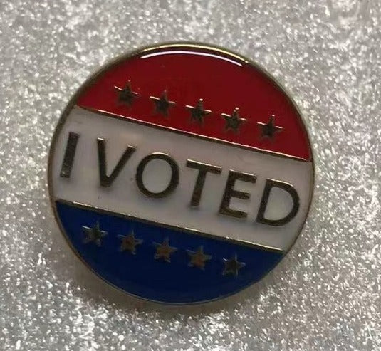 I Voted Round Lapel Pin