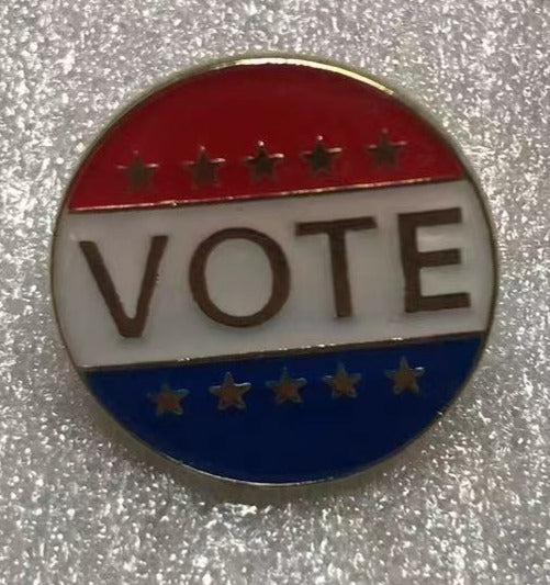 Vote Round Lapel Pin