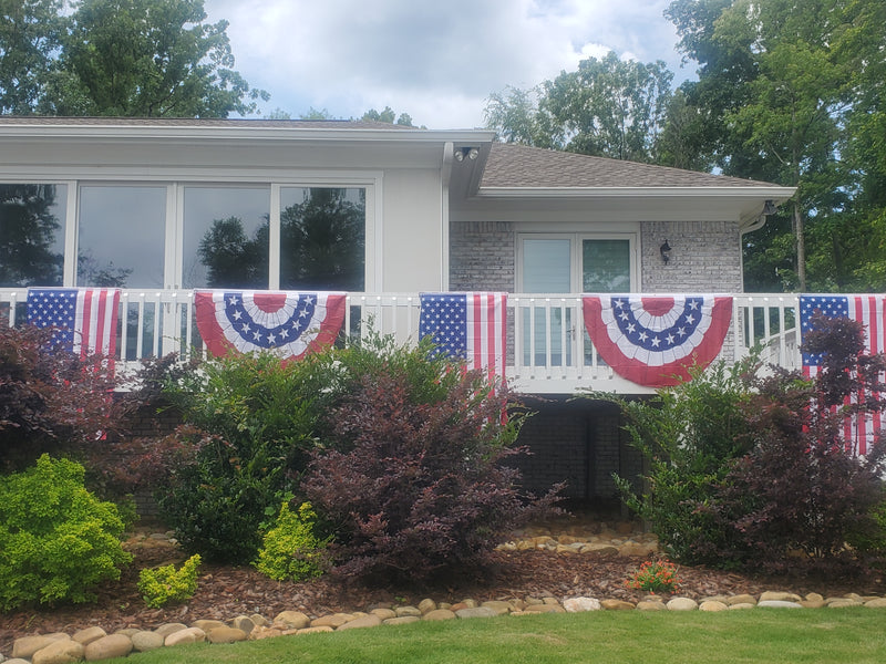 American Flag Bunting Fans 3'x5' Feet USA Printed Pleats 68D Nylon Sale