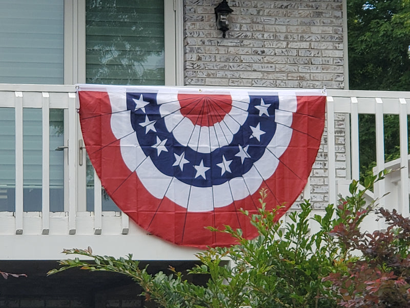 American Flag Bunting Fans 3'x5' Feet USA Printed Pleats 68D Nylon Sale