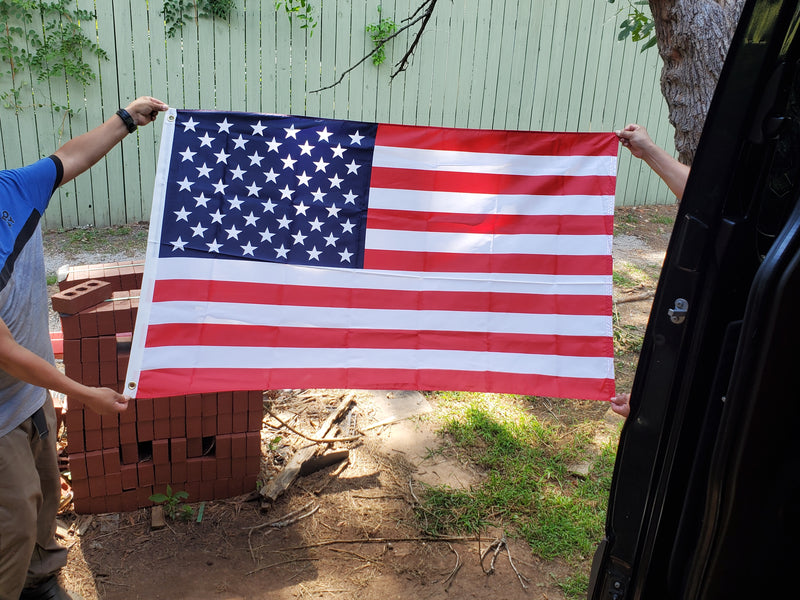 American Flags Made in USA 3'x5' Expertly Dyed U.S.A. Flags 3x5 Feet Outdoor 210D Nylon