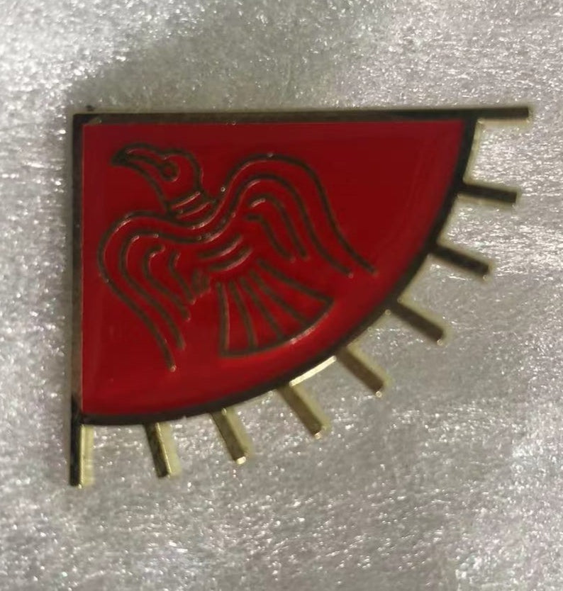 Viking Raven Red Lapel Pin