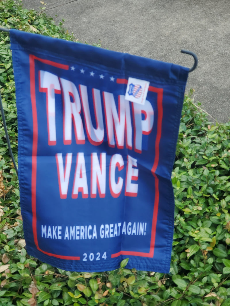 Trump Vance Blue 2024 12"x18" Garden Flag ROUGH TEX® 100D Fabric Yard Signs