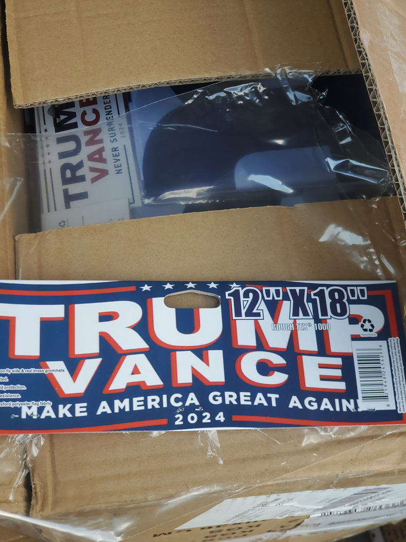 Trump Vance Blue 2024 12"x18" Garden Flag ROUGH TEX® 100D Fabric Yard Signs