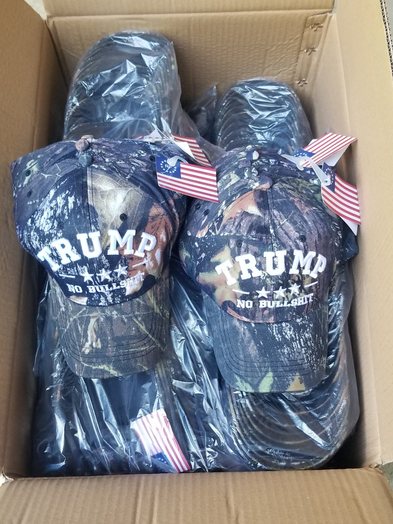 Trump No Bullshit Camo Caps 2024 MAGA Nation Hats 24 Pack