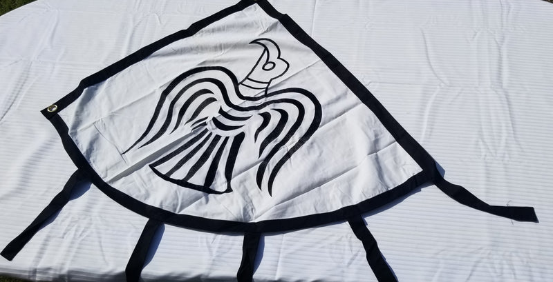 Viking Raven White Black 3'X4' Flag ROUGH TEX® Cotton Sewn Historic Design