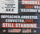 Trump USA 2024 Impeached Arrested Convicted Shot Still Standing American Black Flag 3'x5' 68D Nylon Rough Tex