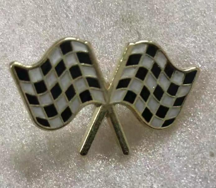 Checkered Black & White Lapel Pin