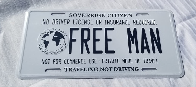 Free Man Embossed License Plate Auto Tag Aluminum Sovereign Citizen