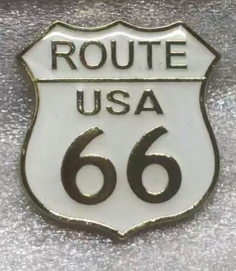 Route 66 USA White Lapel Pin