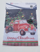 Merry Christmas Red Truck 12"x18" 100D ROUGH TEX® Double Sided Garden Flag