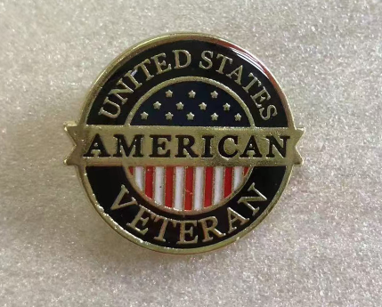 United States American Veterans Round Lapel Pin