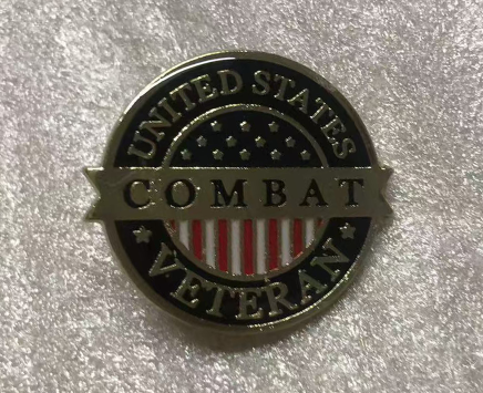 United States Combat Veterans Round Lapel Pin