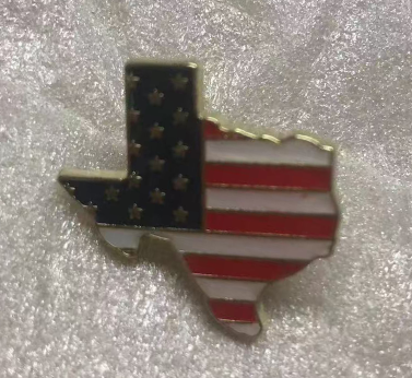 USA Flag Texas Map Lapel Pin American Flag