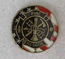 Fire Rescue Round Lapel Pin