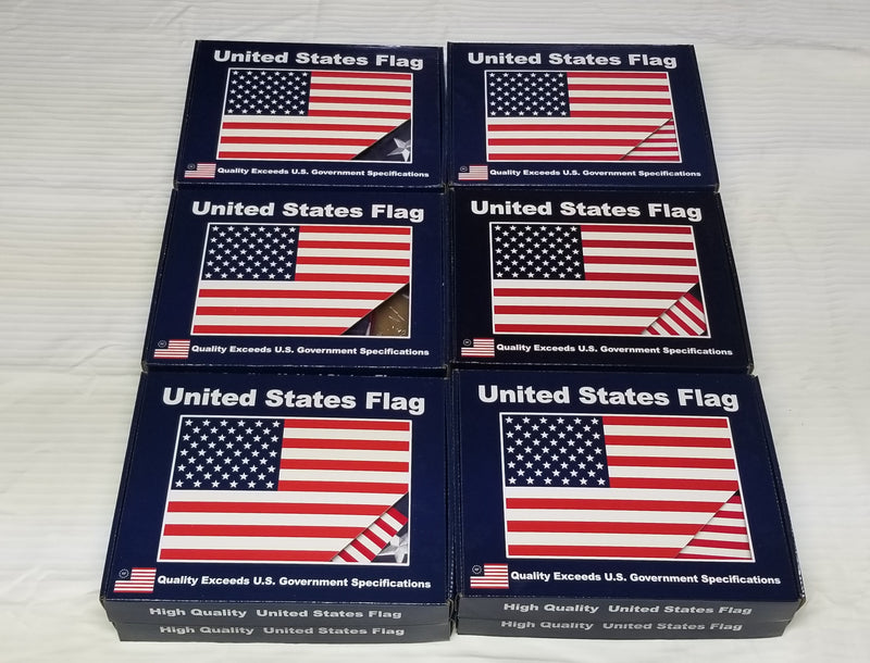 American Flags US Factory Direct Color Gift Boxed USA Sewn Stripes Embroidered Stars Premium 100% Nylon 3x5 Feet 12 Pack Wholesale
