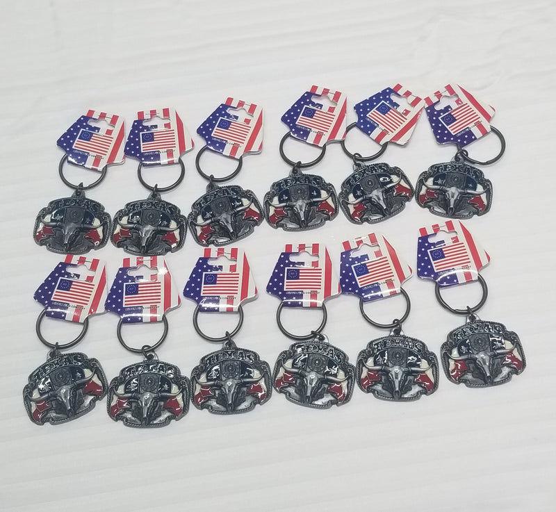 Texas Longhorn Key Rings 12 Pack Sale