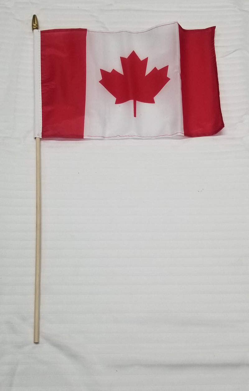 Canada 8"x12" Stick Flag Rough Tex® with 24" Wooden Staff