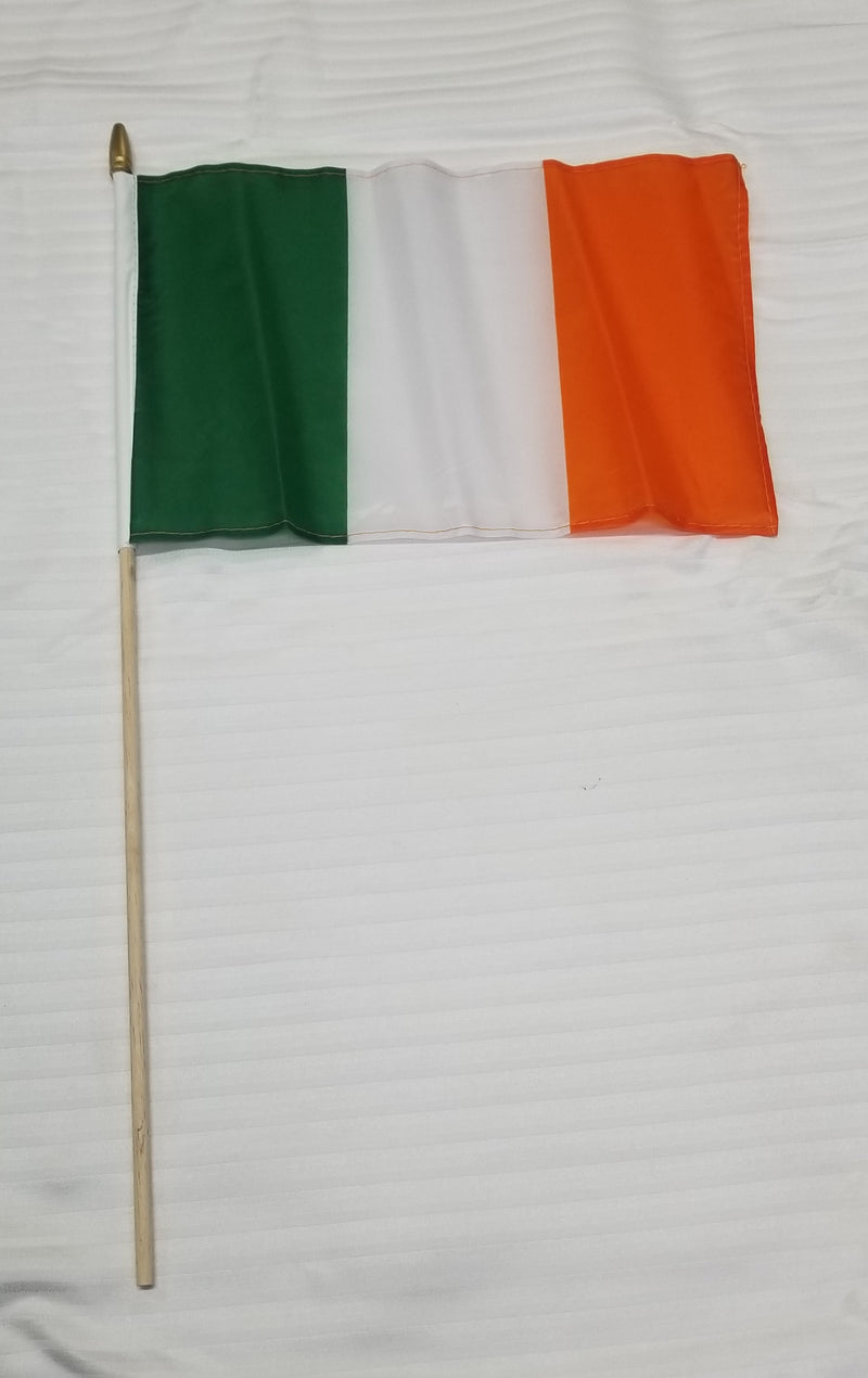 Ireland 8"x12" Stick Flag Rough Tex® with 24" Wooden Staff