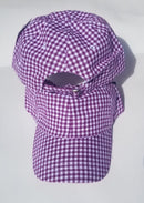 Gingham Purple Embroidered Cap