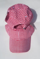 Gingham Red Embroidered Cap