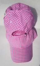 Gingham Light Pink Embroidered Cap
