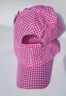 Gingham Hot Pink Embroidered Cap