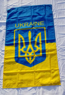 House Ukrainian Official Trident 28x48" Inches Sleeved Ukraine Flags 100D Ceremonial War