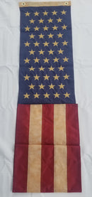 USA American Tea Stained 12.5"x80" Embroidered Flag ROUGH TEX® Pull Down Banner