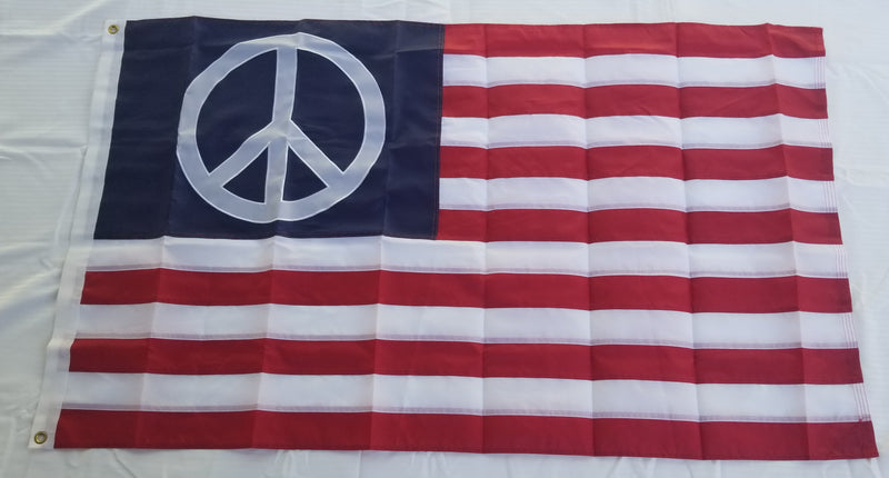 USA Peace Aplique Star 3'x5' Embroidered Flag ROUGH TEX® 150D Oxford Nylon