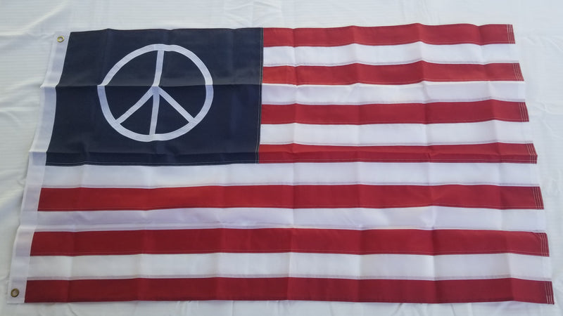 USA Peace 3'x5' Embroidered Flag ROUGH TEX® 210D Oxford Nylon