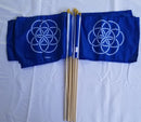 International Planet Earth 12"x18" Stick Flag ROUGH TEX® 100D 30" Wooden Stick