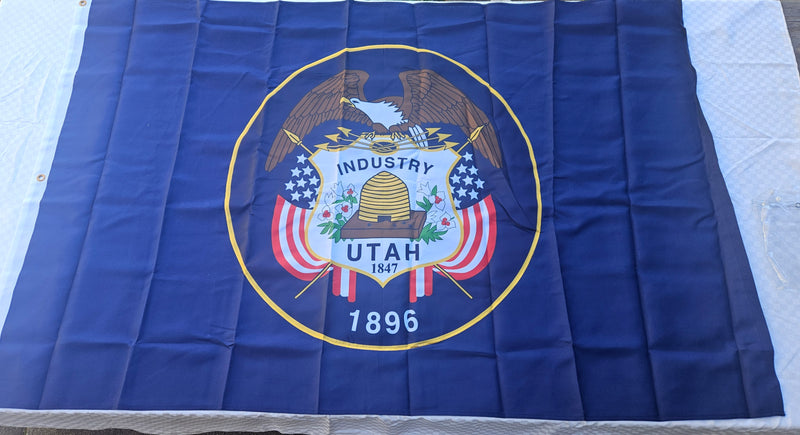 Old Utah 1922-2011 5'x8' Embroidered Flag ROUGH TEX® 600D