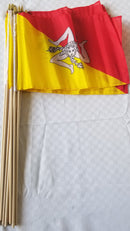 Sicily 12x18 Inch Italian Stick Flags 30" Wooden Staffs