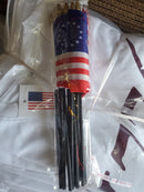 Betsy Ross Stick Flags 4"x6" Sewn Edge Black 100% Wooden 10" Staffs Gold Spears