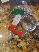 Italy Key Rings Italia Map Italian Flag Double Sided