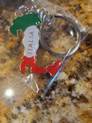 Italy Key Rings Italia Map Italian Flag Double Sided