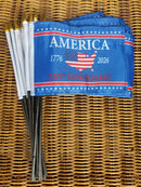 American Map USA 250 1776 2026 250th Stick Desk Quality Flags 8x12 Inches Wood Staffs