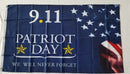 911 25th Anniversary of 9/11/2001 in 2026 Nine Flags Collection 3x5 Feet Brass Grommets One of Each Sale Plus USA