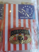“Death From Above” Airborne Skull & Wings Lapel Pin — Gold Paratrooper Military Collector Pin