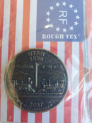 Utah 1896 Crossroads of the West Lapel Pin — Golden Spike Railroad | Antique Bronze Collector Pin