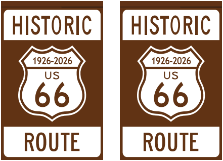 Historic Route 66 12"x18" 100D ROUGH TEX® Double Sided Garden Flag