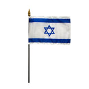 Israel 4"x6" Inch Stick flags Desk Set Quality Jewish Support Flag
