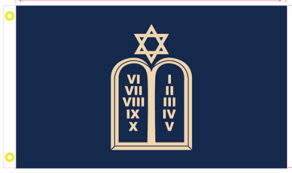 Jewish Chaplain Moses 3'X5' Flag ROUGH TEX® 100D Military