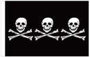 Chris Condit Pirate 12"x18" Stick Flag ROUGH TEX® 100D 30" Wooden Staff